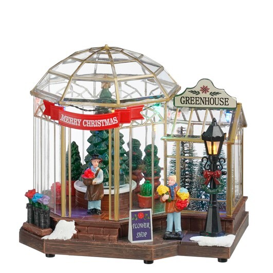 GIOSTRA GREENHOUSE C/LED E MUSICA 20,5X16 H19,5CM.