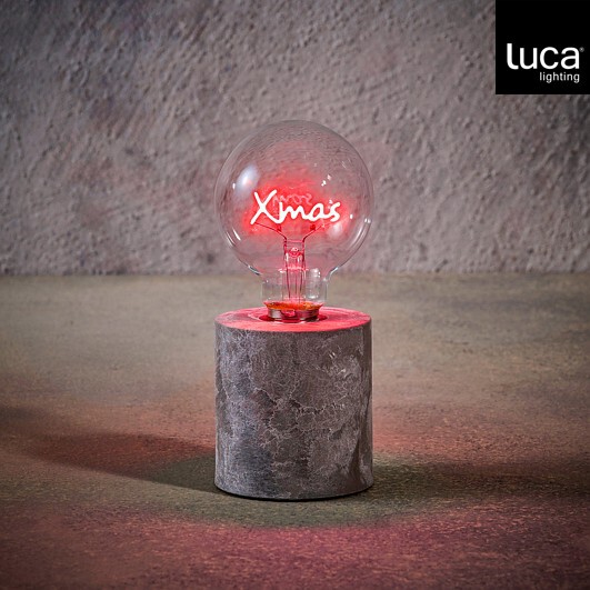LAMPADA C/SCRITTA XMAS LUMINOSA D8 H18CM.