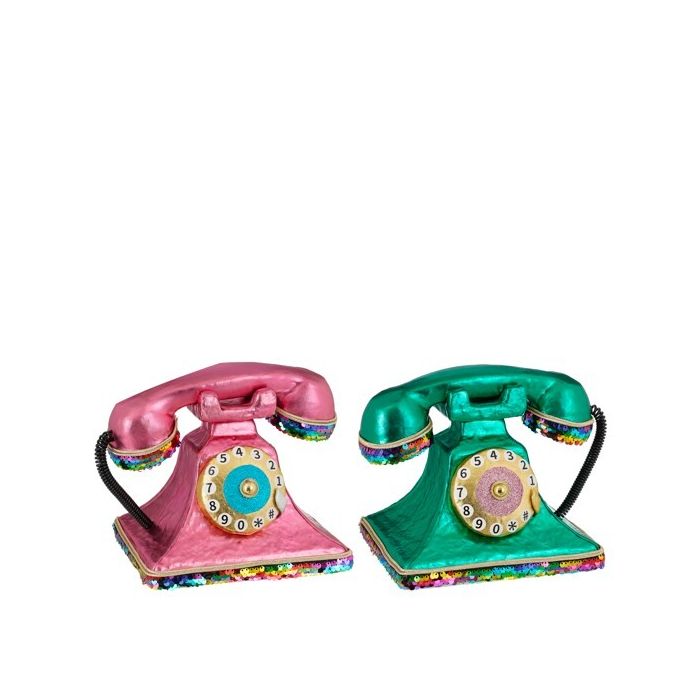 TELEFONO DECOR 22X16 H18CM. VERDE  --NETTO-------