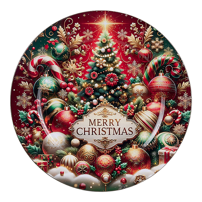 PIATTO PL. DECORO ALBERO DI NATALE D40CM.