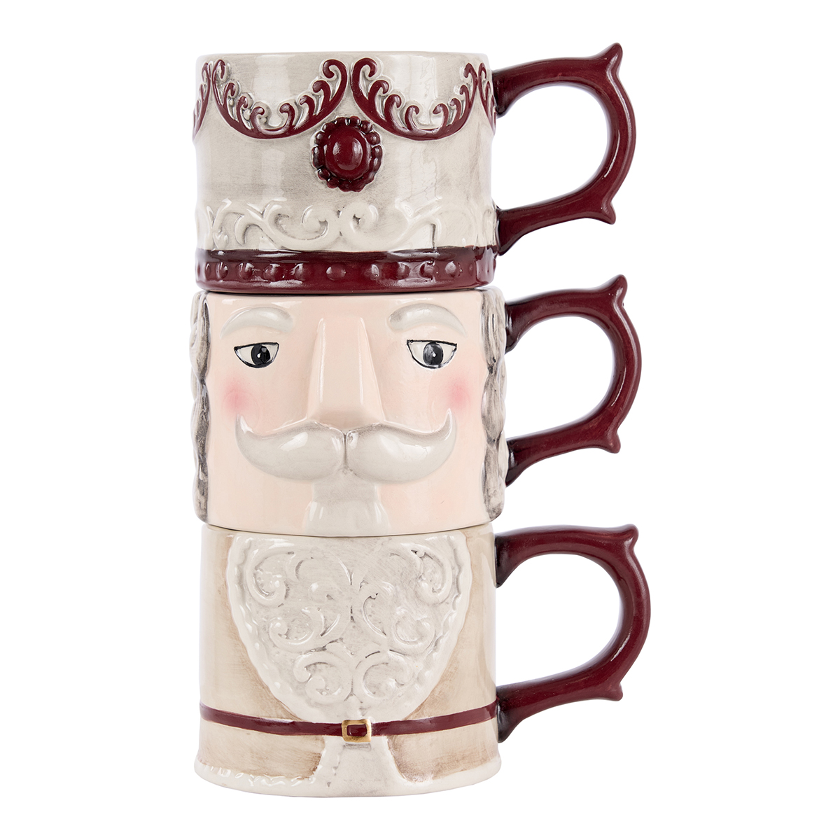 TAZZE CER.C/VISO S/3PZ. D16,5 H24,5CM. ---NETTO---
