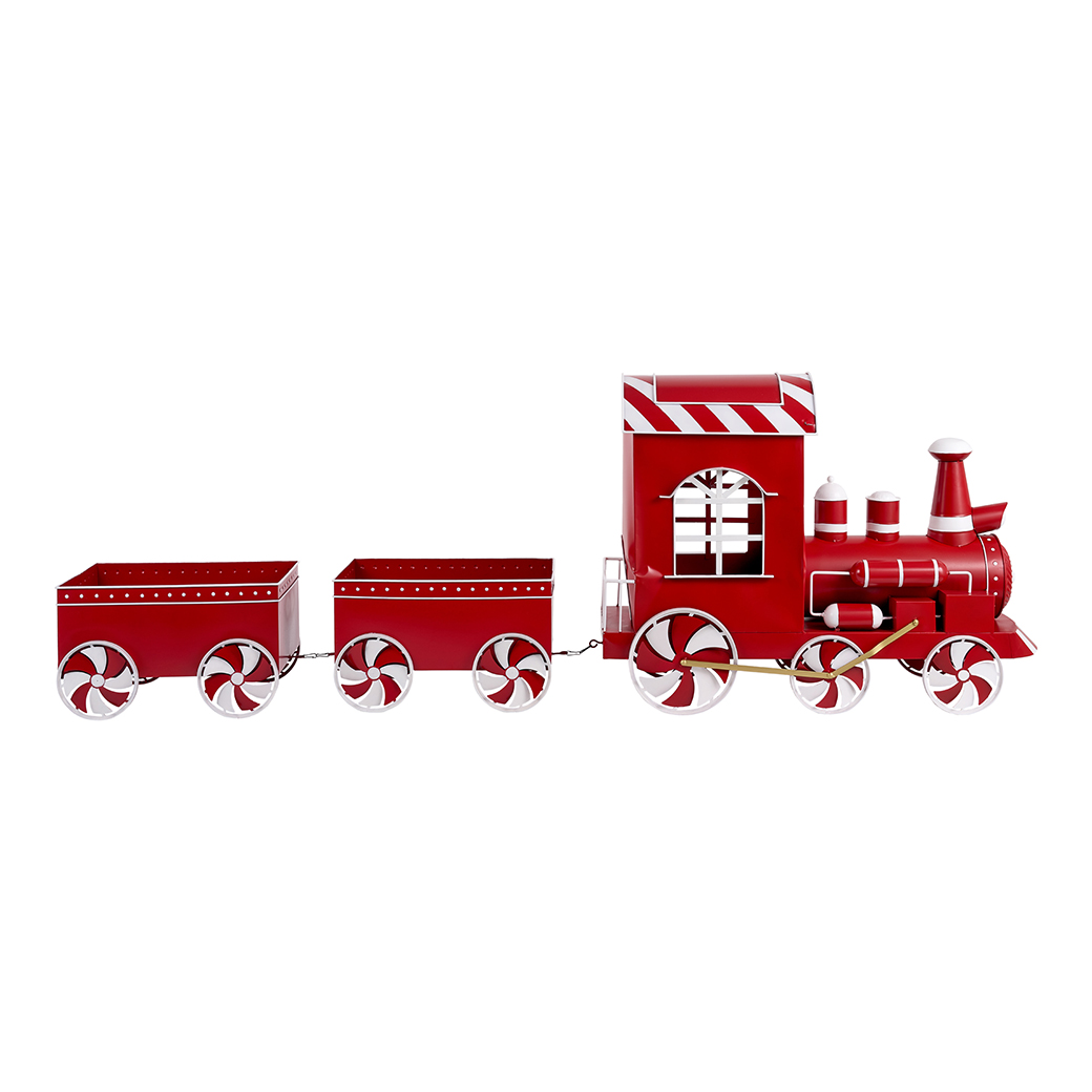 TRENINO METALLO 201X34,5 H71CM. ROSSO