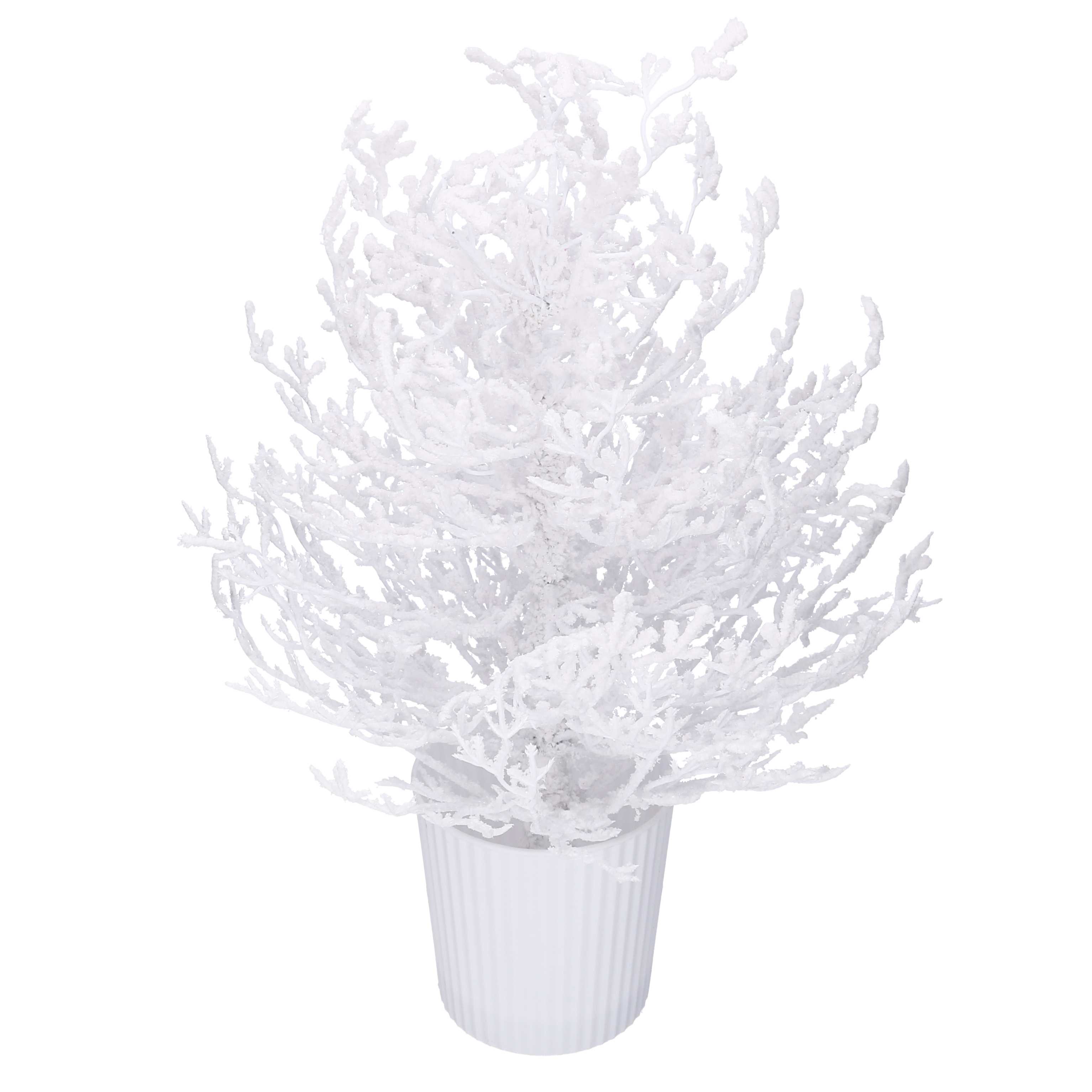 ALBERO INNEVATO H60CM. C/VASO PL. BIANCO