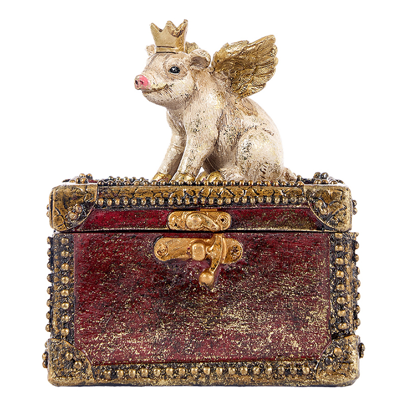 PORTAGIOIE C/MAIALINO 11X6 H14CM. BORDEAUX