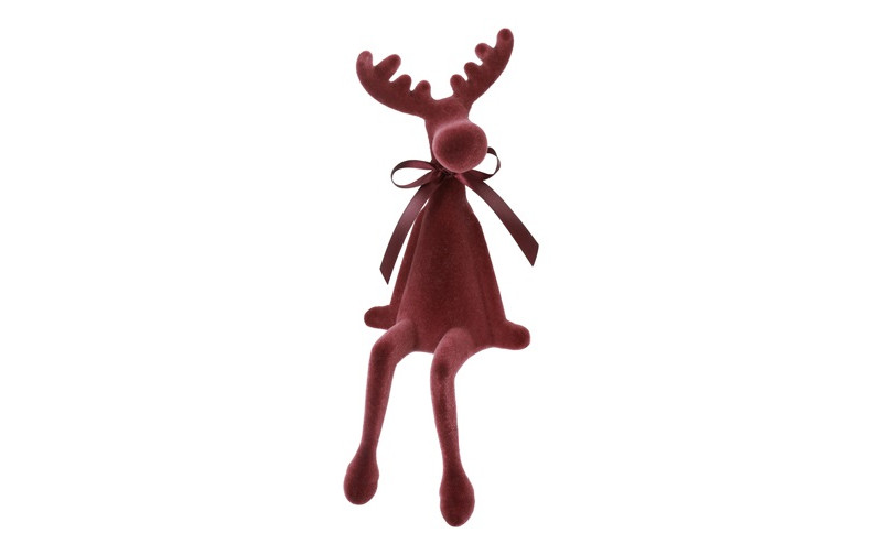 ALCE SEDUTA VELVET D13 H33CM. BORDEAUX