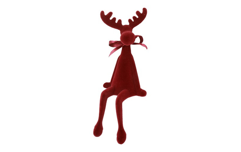 ALCE SEDUTA VELVET D13 H33CM. ROSSO SC.