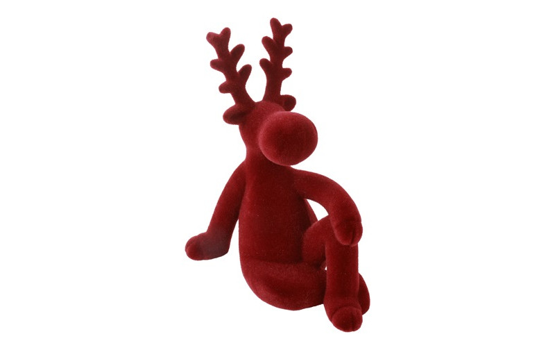 ALCE SEDUTA VELVET 10X10 H19,7CM. ROSSO SC.