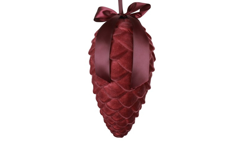 PIGNA VELVET C/FIOCCO D12 H28CM. ROSSO SC.