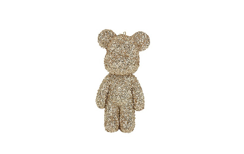 ORSETTO PLAST. 18X9 H6CM. GLITTER CHAMPAGNE