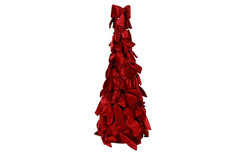 ALBERO DI FIOCCHI VELVET D20,5 H60CM. BORDEAUX