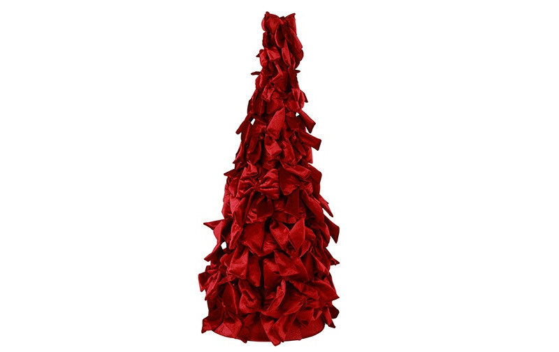 ALBERO DI FIOCCHI VELVET D31 H80CM. BORDEAUX
