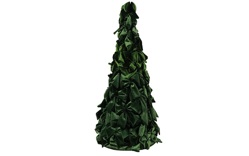 ALBERO DI FIOCCHI VELVET D31 H80CM. PINO