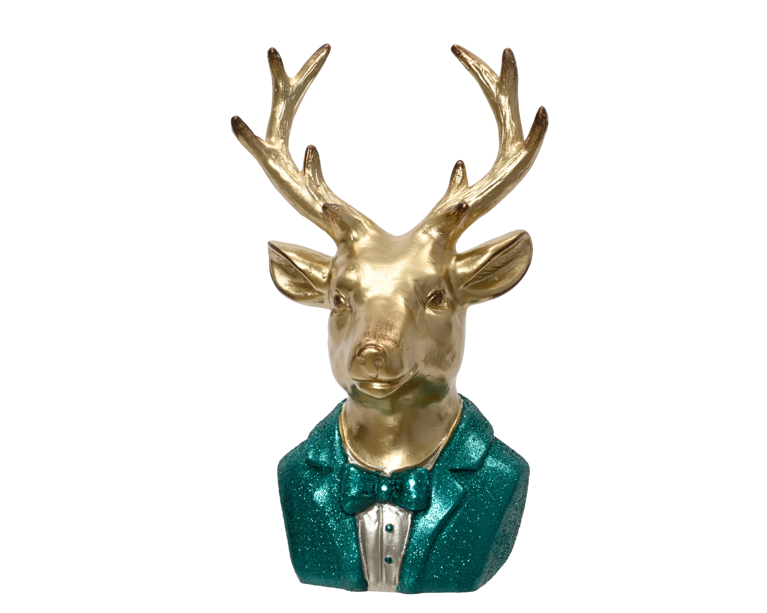 BUSTO RENNA POLYR. 14,3X11,4 H24,2CM. VERDE