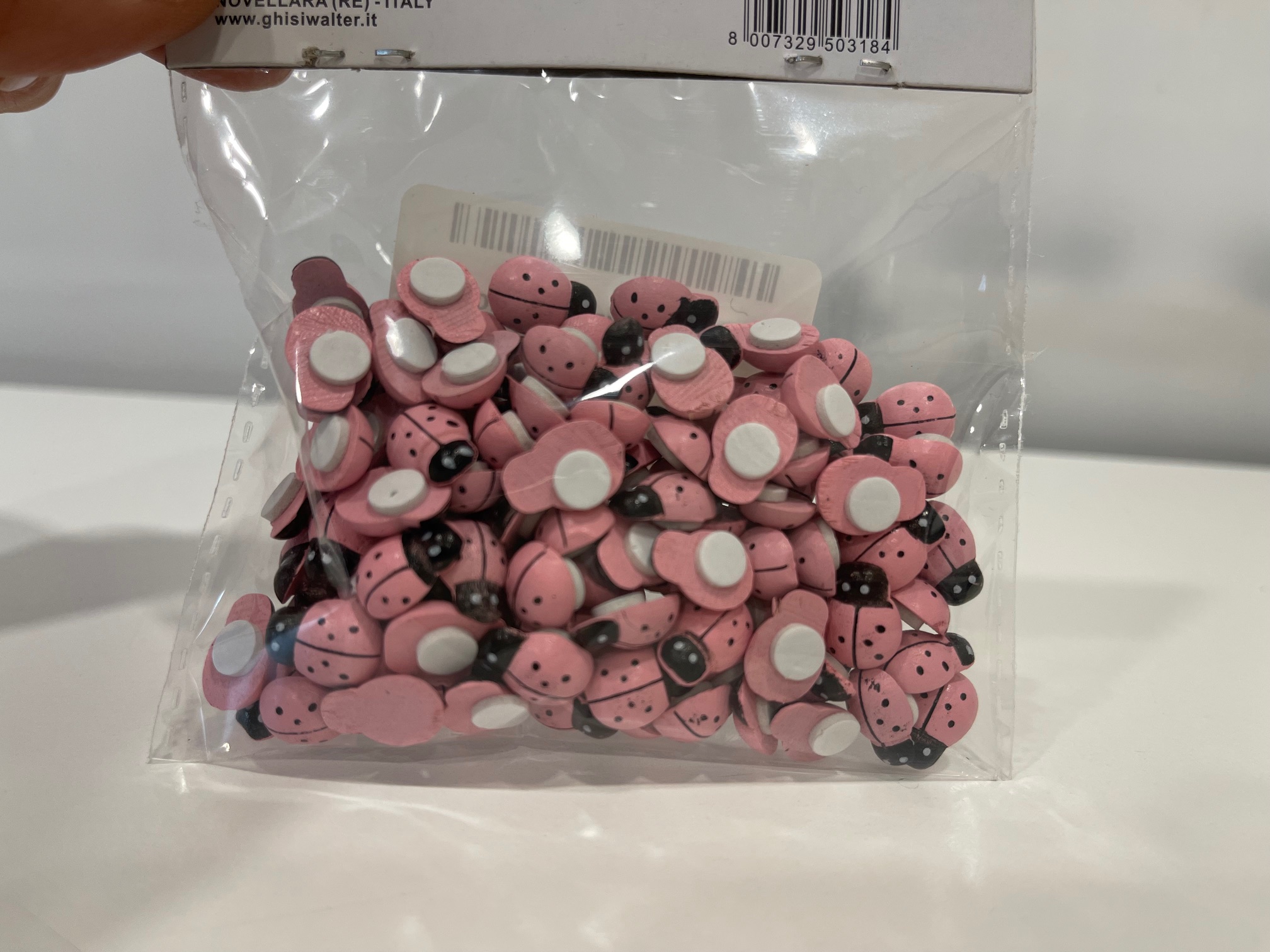 COCCINELLA 13MM. 120PZ. C/BIAD. ROSA