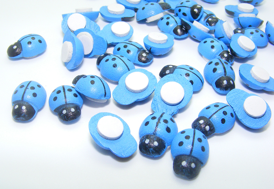 COCCINELLA 13MM. 120PZ. C/BIAD. CELESTE