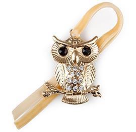 GUFO C/BRILL.E NASTRO 5PZ. 4,5CM.CREME/GOLD