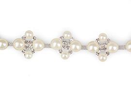 FASCIA STRASS E PERLE 1,8MT.