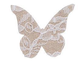 LACE BUTTERFLY 24PZ. 5CM.CREAM