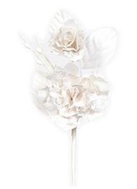 DOUBLE LACE FLOWER 12PZ. 18X7CM.WHITE