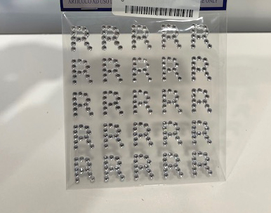 STICKERS LETTERA -R- 10MM. 25PZ. DIAMOND
