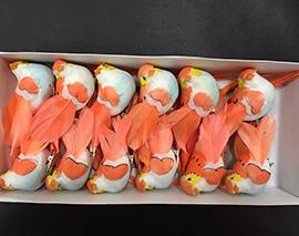 BIRD LONGTAIL 12PZ. 12CM. ORANGE