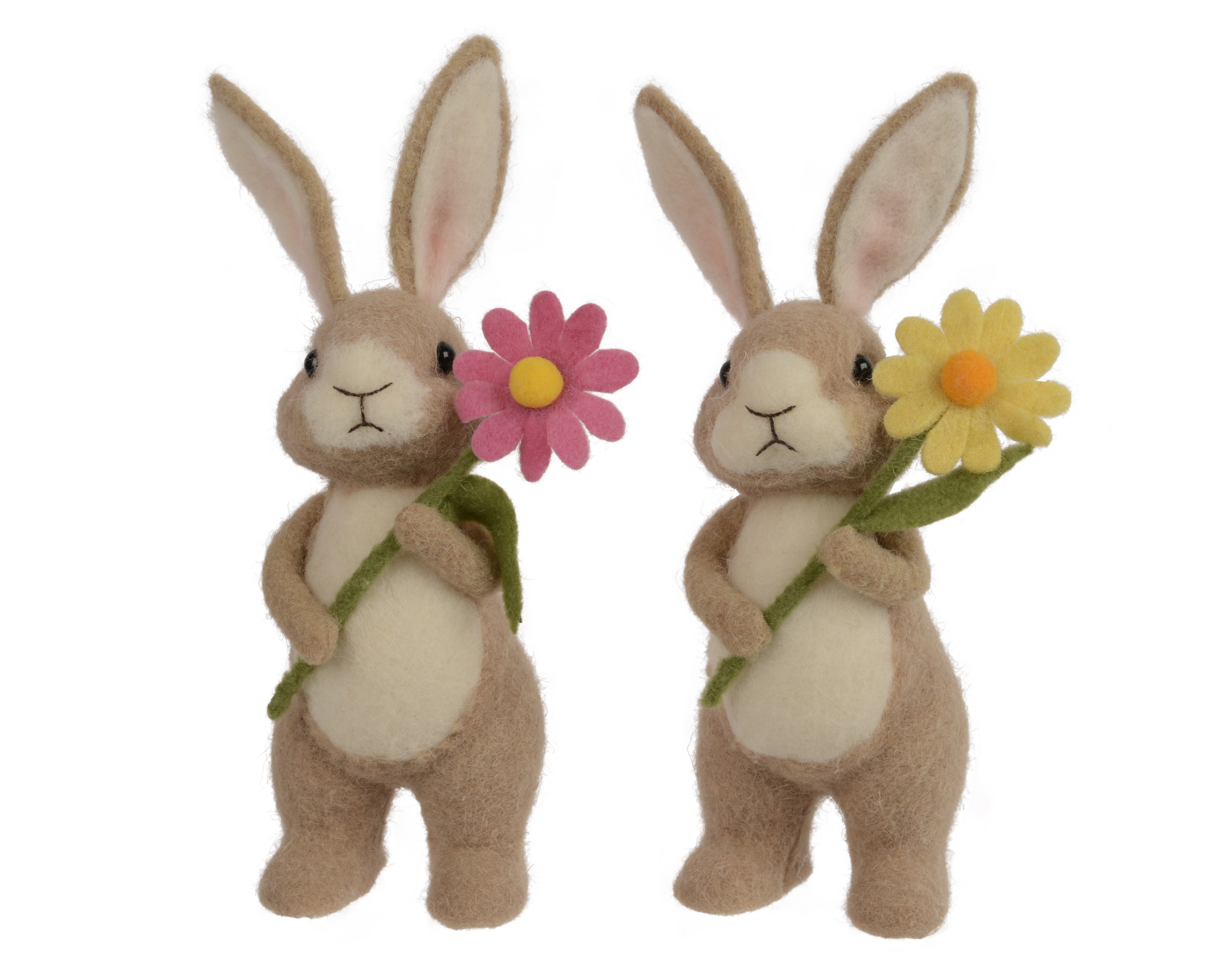 CONIGLIO FOAM C/FIORE H.25CM. BEIGE  --NETTO------