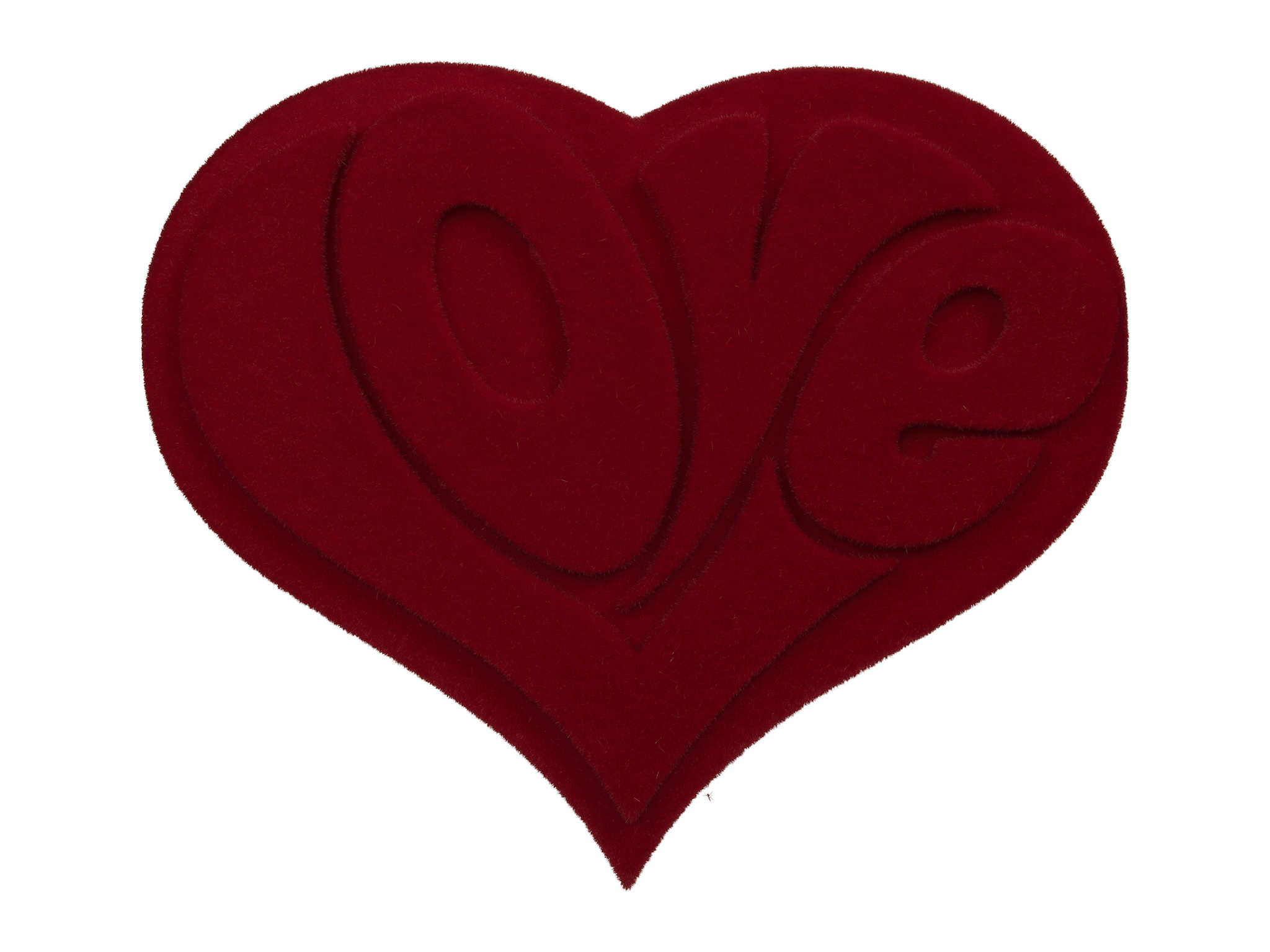 CUORE FLOCC. DA APPEND. C/LOVE 40X35CM. ROSSO