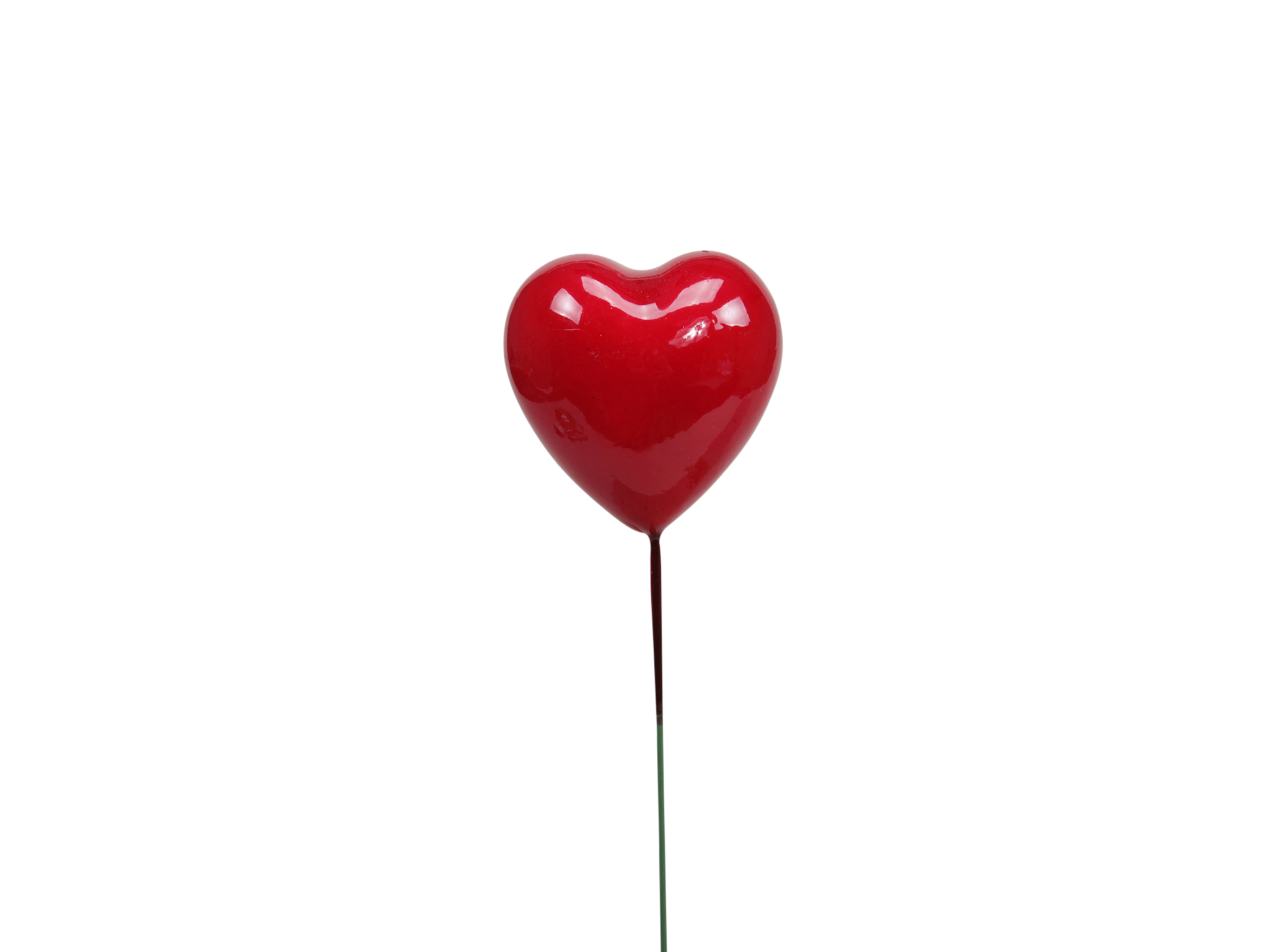 PICK C/CUORE D4CM. 24PZ. ROSSO LACCATO