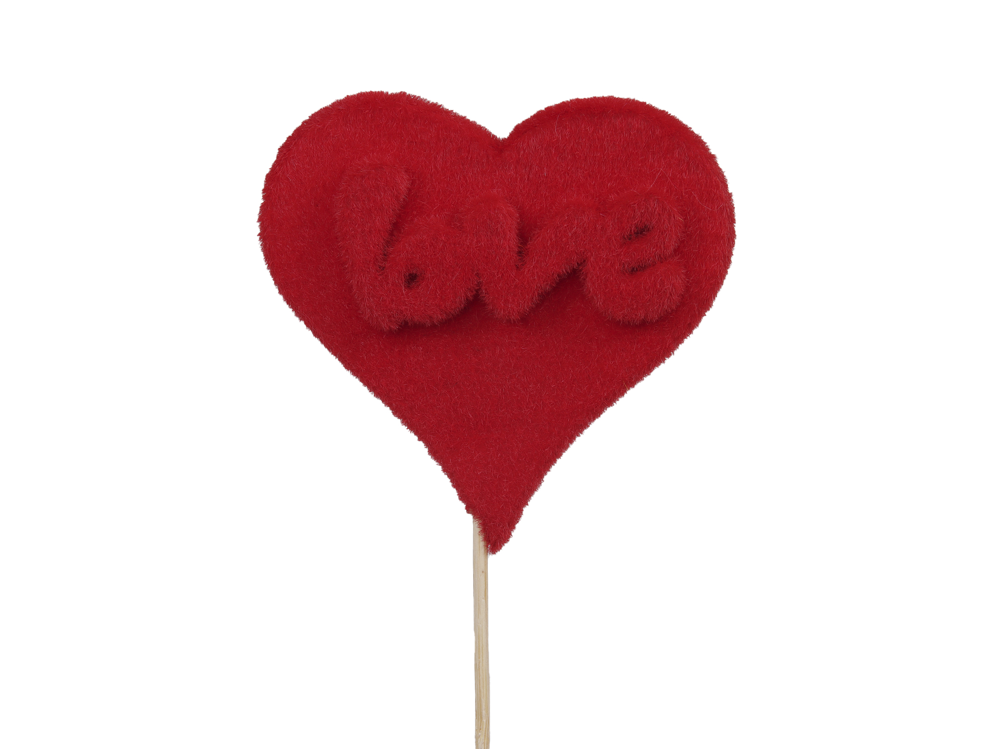 PICK CUORE FLOCC. C/LOVE D10CM. 6PZ. ROSSO