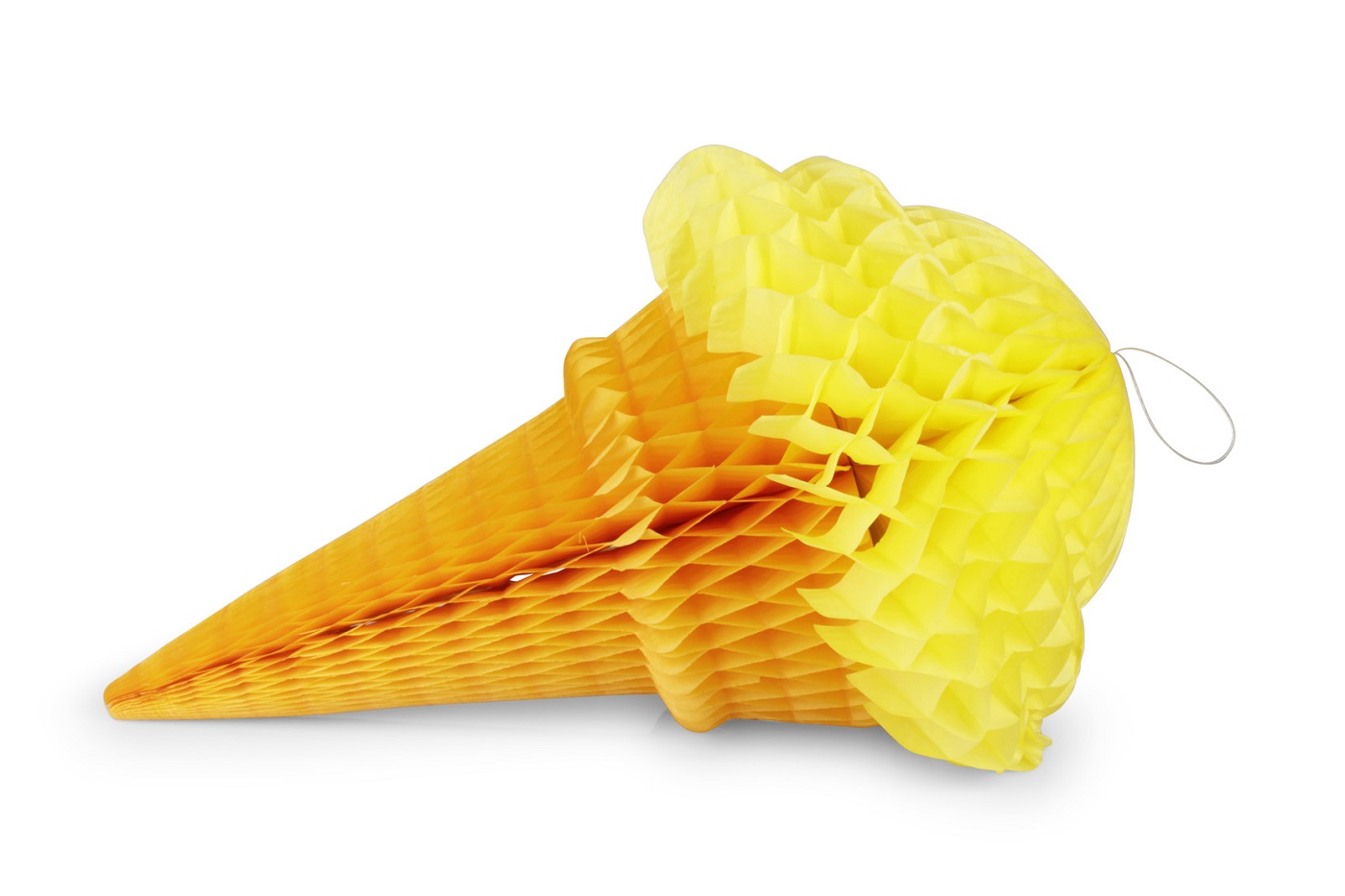 CONO GELATO ORIGAMI 4PZ. D32 H49CM. GIALLO