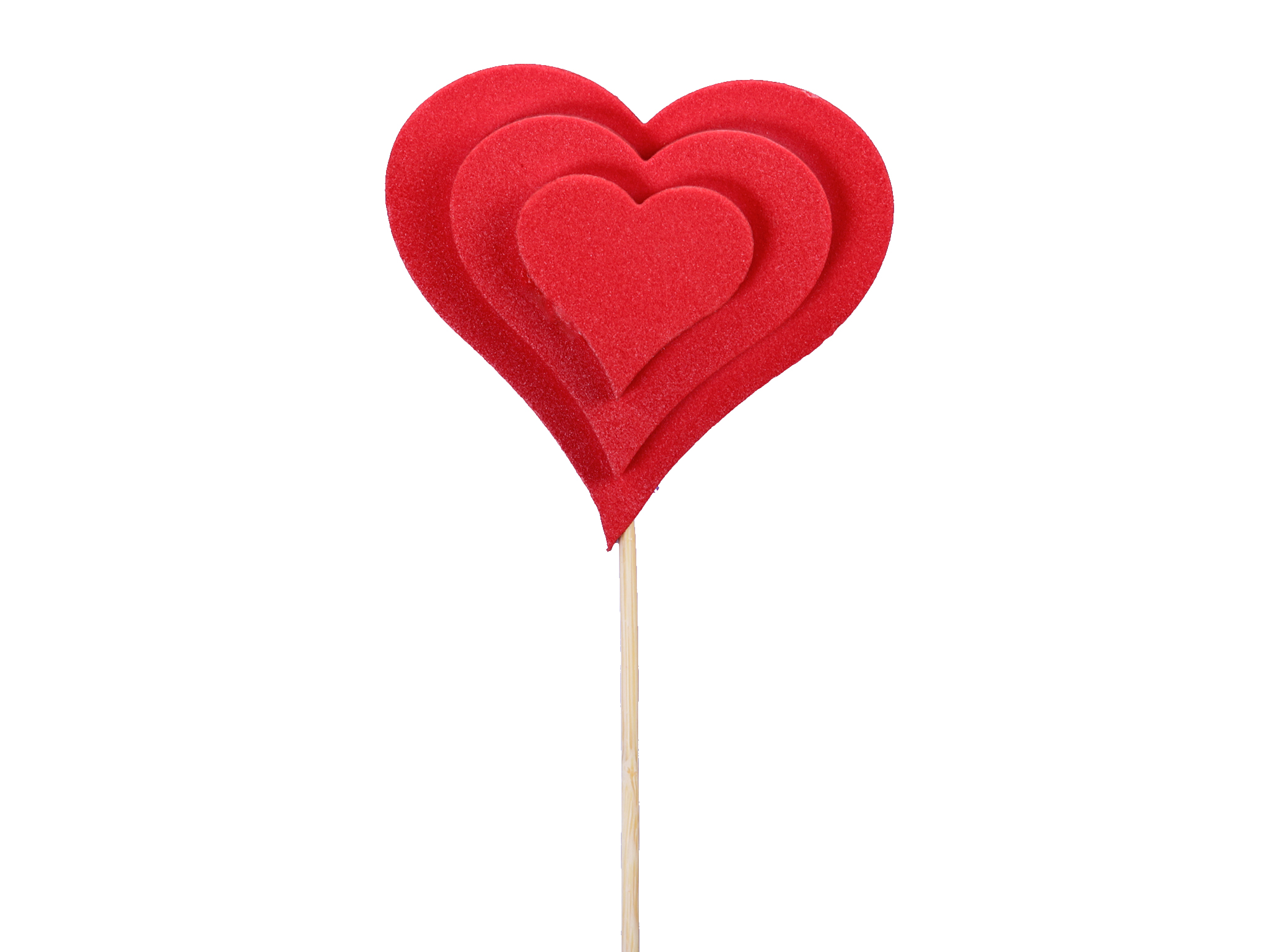 STICK CUORI FOAM A RILIEVO D8CM. 12PZ. ROSSO