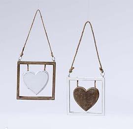 WOODEN HANG. W/HEART 2PZ.ASS. NAT