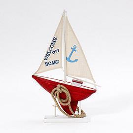 BOAT WOOD H53 L31CM. RED