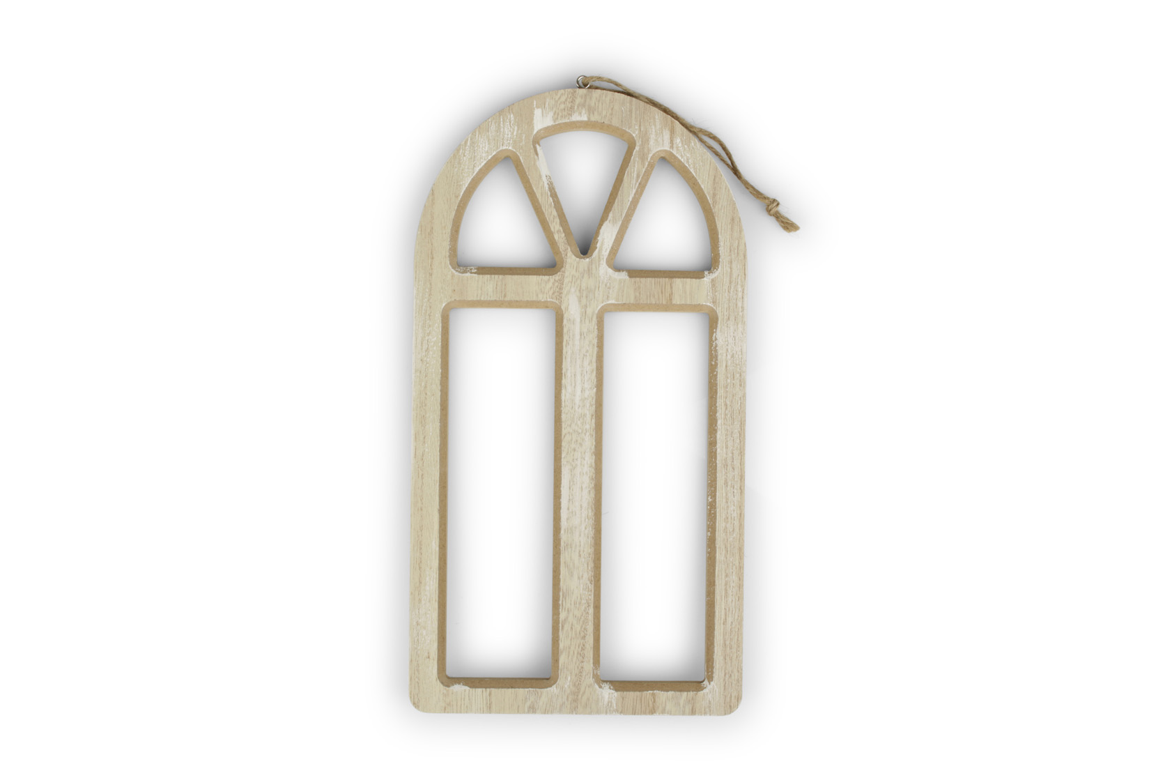 FINESTRA AD ARCO L14,8 H28CM. 4PZ. LEGNO NAT.