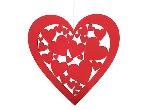 CUORE INTAGLIO D30CM. FOAM ROSSO