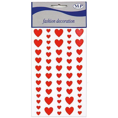 CUORICINI ADESIVI 60PZ. 2MISURE ROSSO
