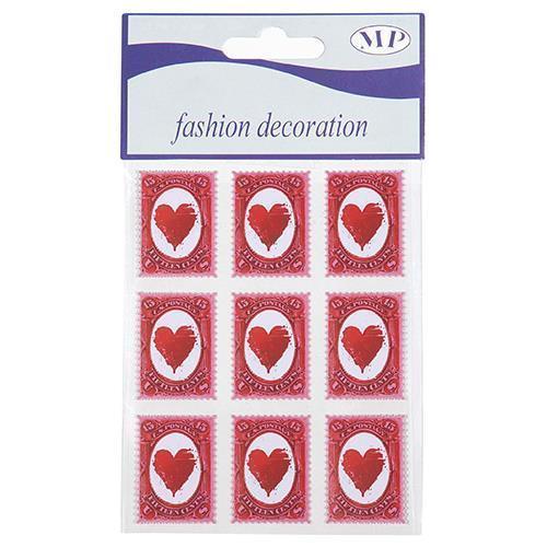 CUORE FRANCOBOLLO 22X30MM. 9PZ.