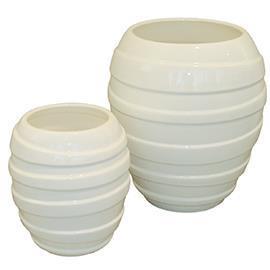 VASO TWIST H37CM. CREAM SHINY