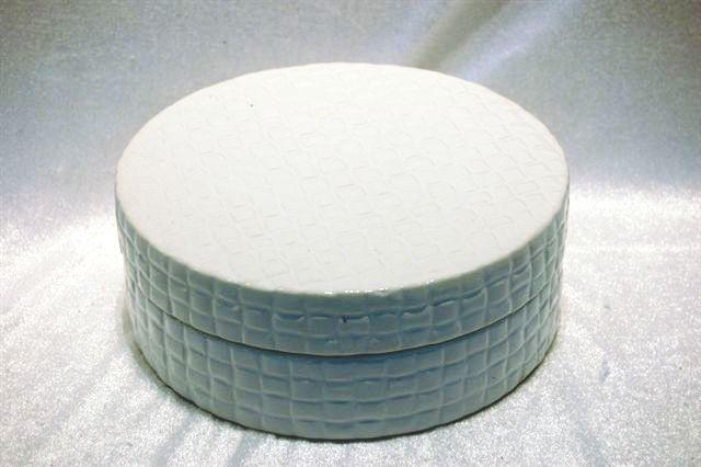 SCATOLA TONDA CER. 22X8CM. BIANCA