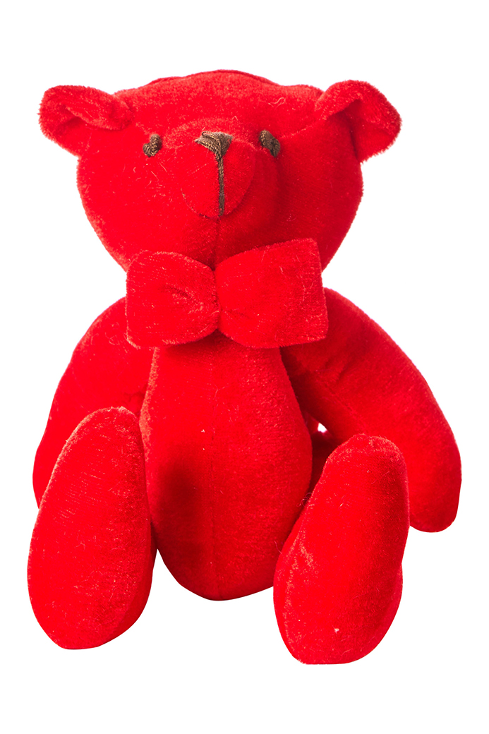 ORSETTO VELLUTO 23CM. 3PZ. ROSSO