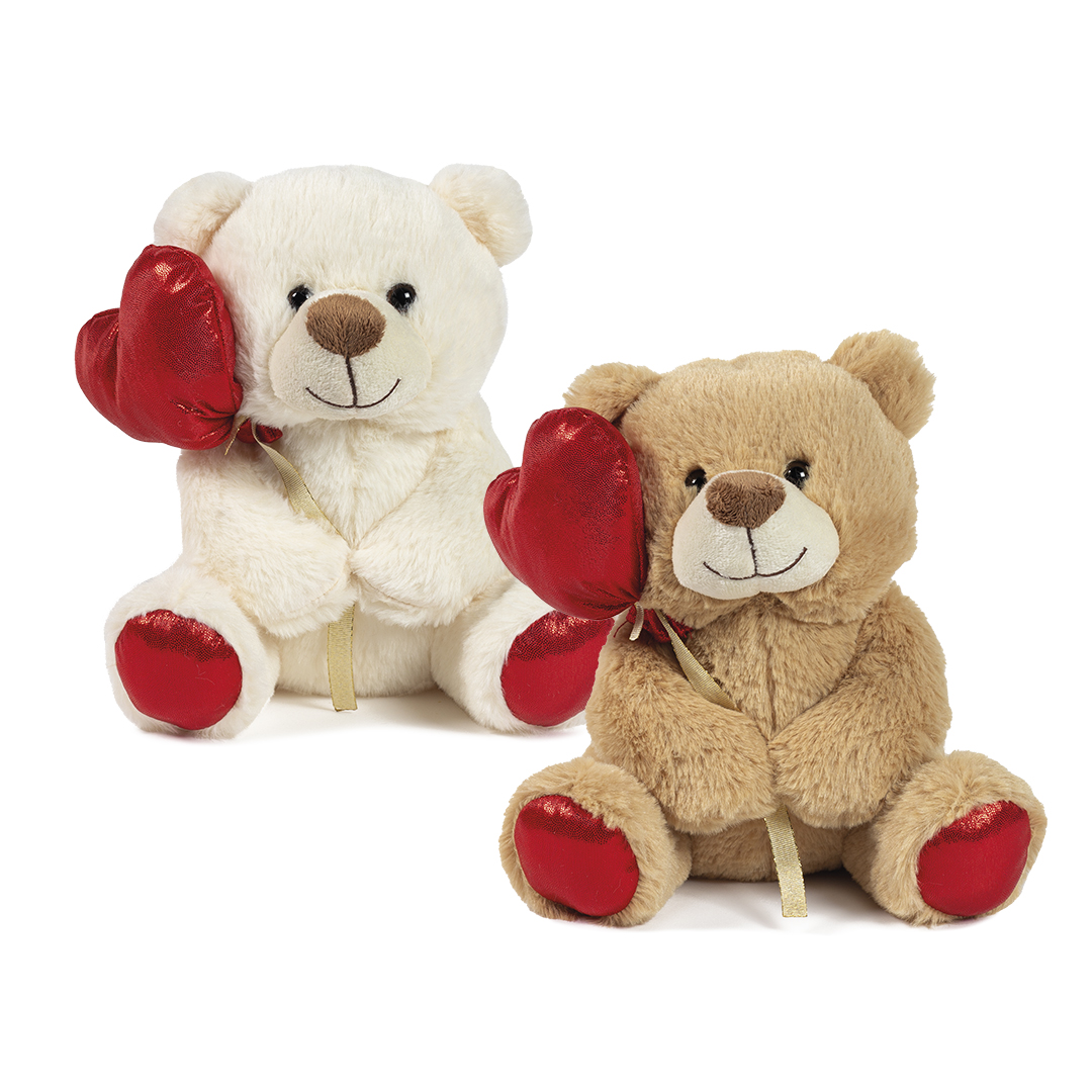 ORSO C/PALLONCINO ROSSO H22CM. 2PZ.ASS.