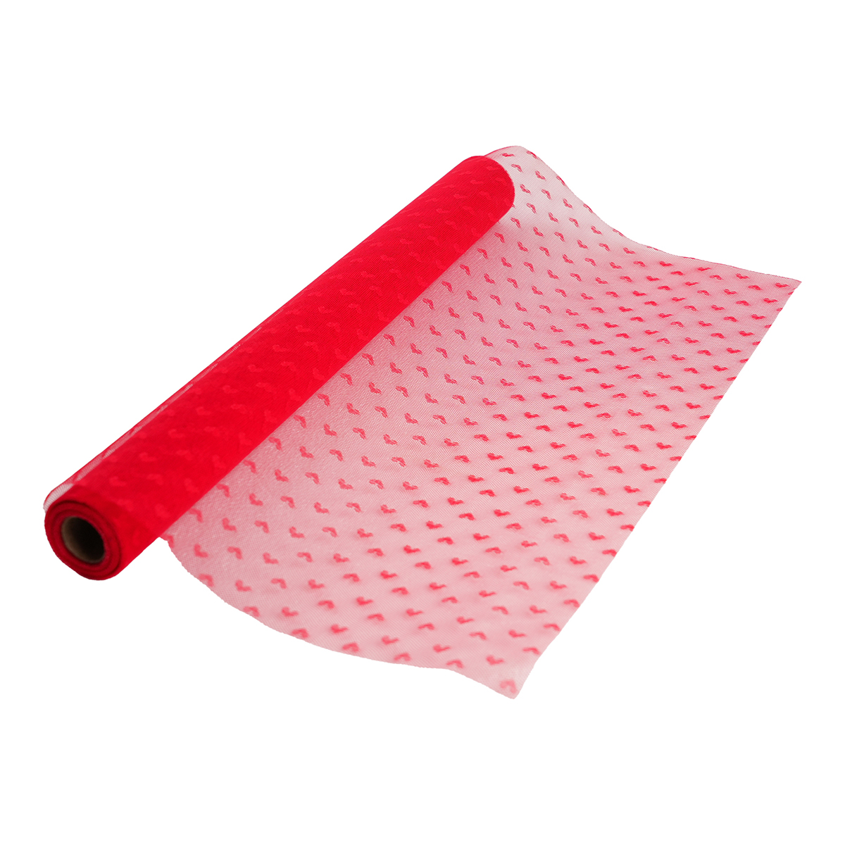 BOB.LACE DECORO CUORI 48CM. X5MT. ROSSO